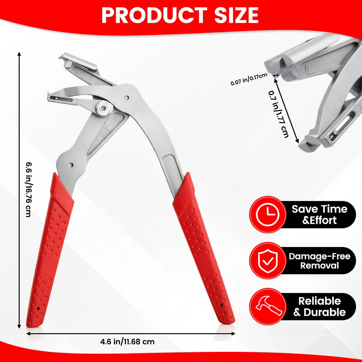 Pinza per Clip Auto Professionale – Strumento per Rimozione Clip, Rivetti e Fissaggi in Plastica, Per Pannelli Porte, Cruscotto e Carrozzeria, Smontaggio Interni ed Esterni Senza Danni