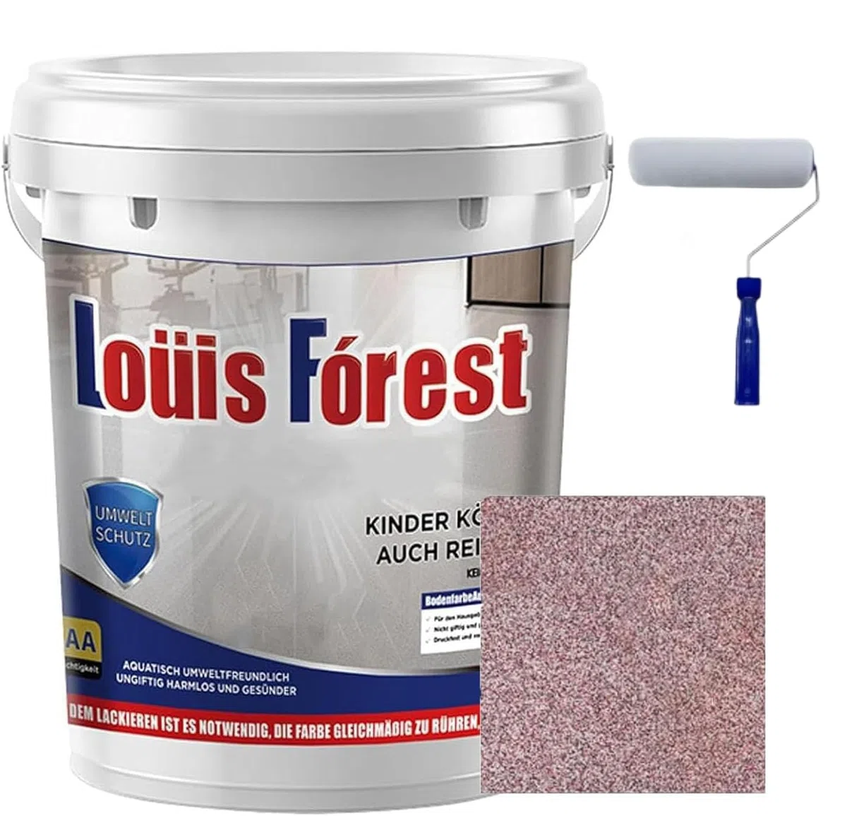 Vernice epoxica colorata sabbia per pavimenti, Louis Forest, autolivellante, per garage, cemento, piastrelle e marmo (rosa, 500 g)