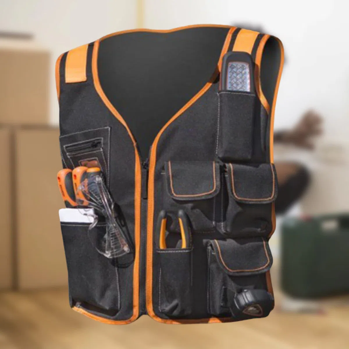 Gilet da lavoro con tasca porta-utensili, manutenzione di sicurezza multipla, marsupio regolabile, elettricista