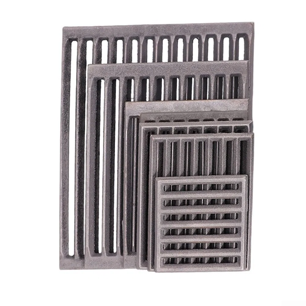 Griglia per camino, in ghisa, per parti di ricambio per camino, compatibile con Hark, design quadrato, nero (25,5 x 17 cm)
