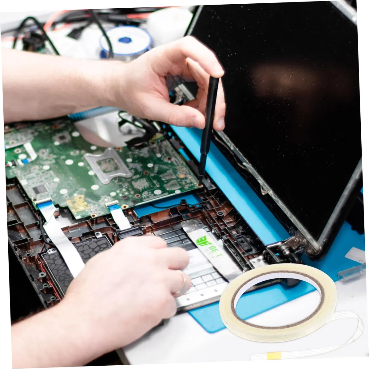 Gatuida Nastro Adesivo Trasparente Professionale in Fibra Di Vetro 1 Cm, Resistente All’usura e All’umidità, Confezione Da 6 Pezzi Da 25 m Per Imballaggi e Rinforzi Industriali