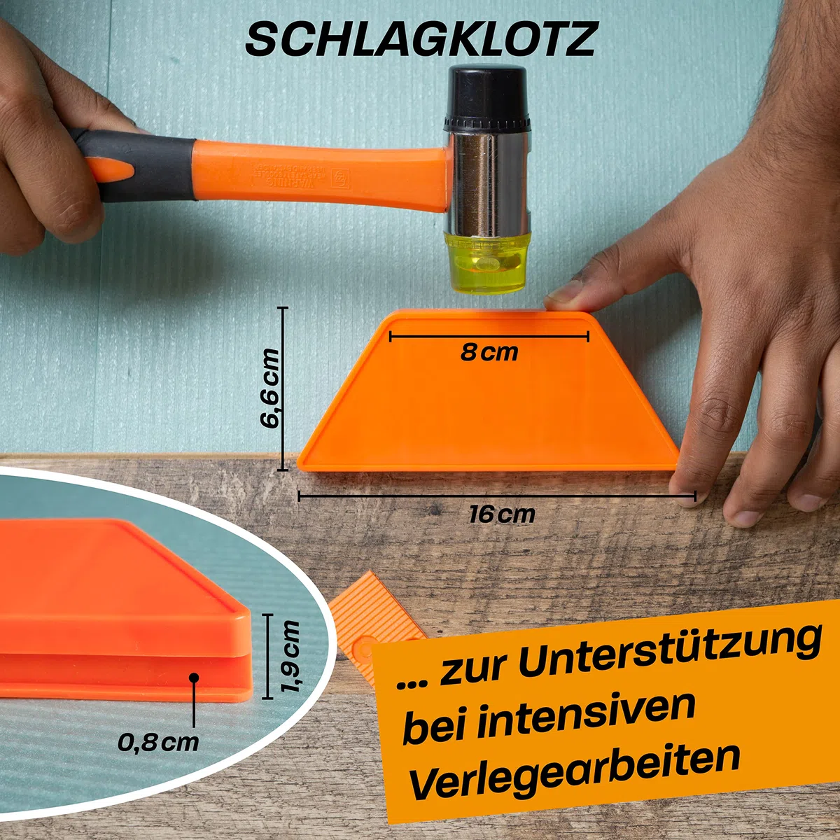 Hinrichs Set per la Posa di Laminati - Set Completo da 46 Pezzi - Attrezzi per la Posa di Pavimenti - Parquet, Pavimenti in Vinile, Pavimenti in Laminato - Accessori per la Posa di Pavimenti