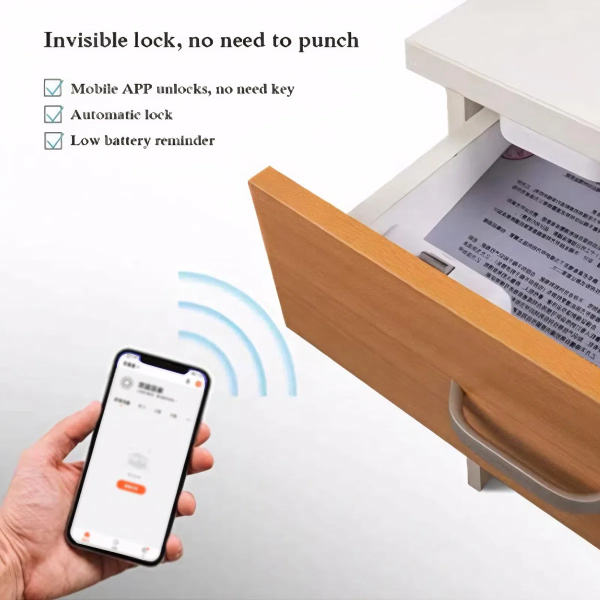 Mengshen Smart RFID Cabinet Lock Nascosto Sicurezza Keyless Cassetto Serratura Mobile App Sblocca Nessuna Foratura NFC Card Key Baby Proofing Bambino Sicurezza Serrature