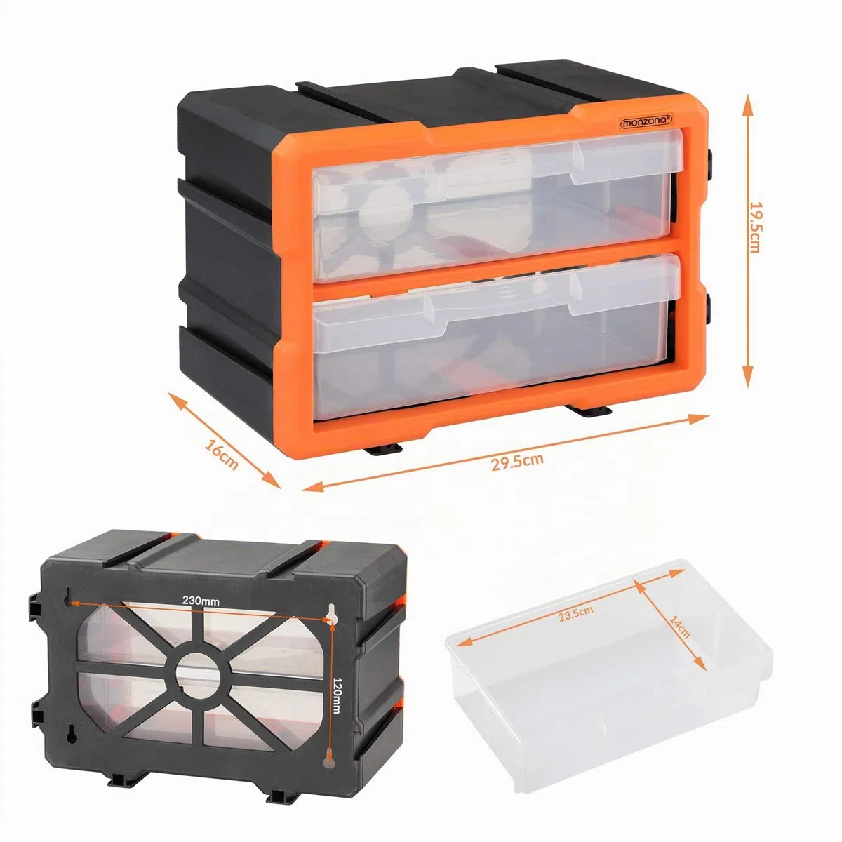 Monzana Box Portaminuterie Organizer espandibile 4 scomparti Contenitore Minuterie Utensili Officina