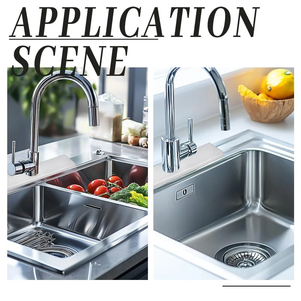 UNICRAFTALE 2 piastre di base in acciaio inox per rubinetti da 25 cm, grande copertura per rubinetti da cucina, piastra di copertura rettangolare lunga, per cucina o bagno