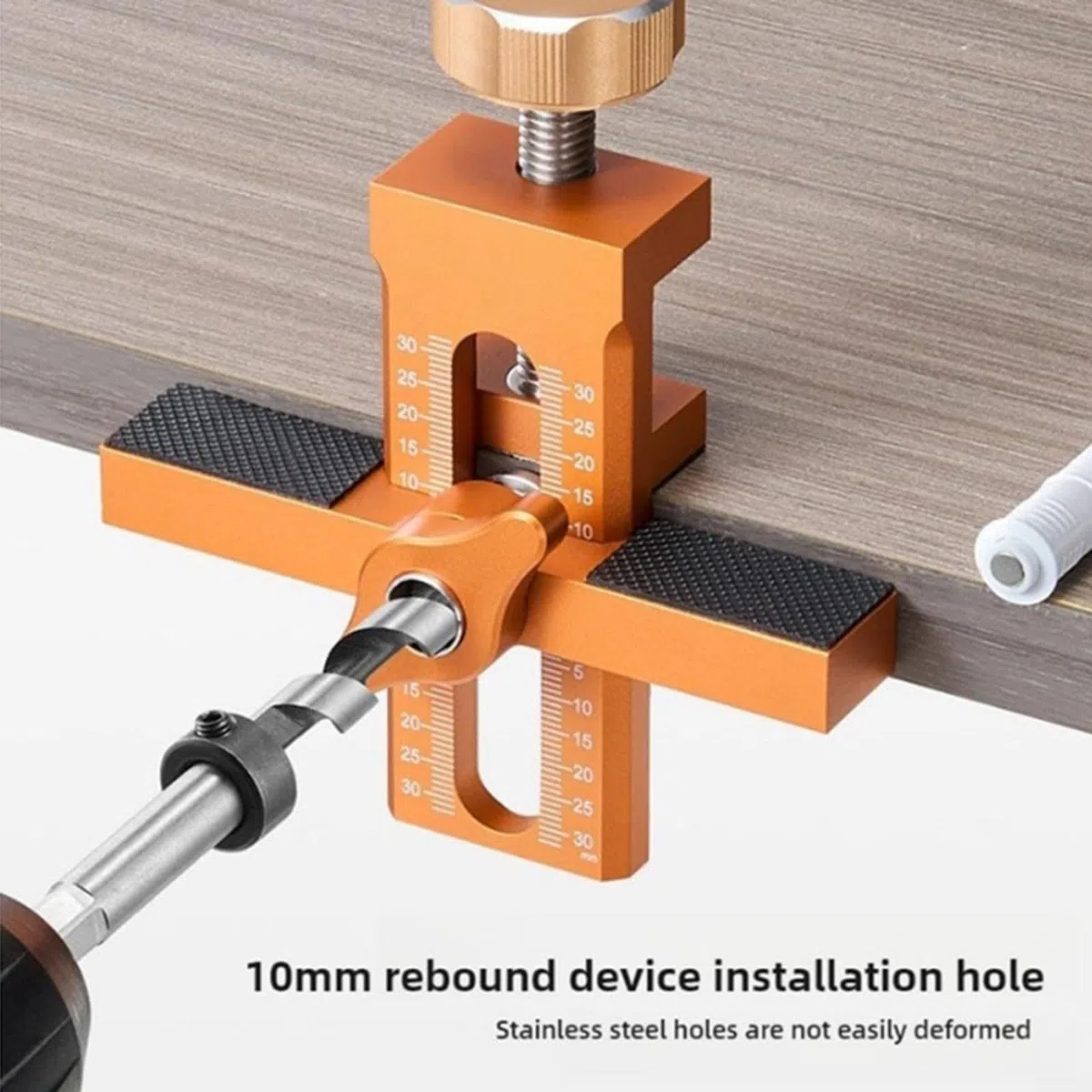 Strumento in lega di alluminio per l'installazione di porte dell'armadio, con punta da trapano regolabile, guida di posizionamento hardware per perforazione precisa (C)