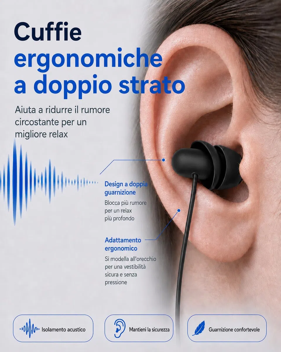 Hearprotek auricolari per dormire, USB c 2 paia di Auricolari Cuffie con microfono-Isolamento acustico in silicone Tipo c Auricolari Sleep Buds per telefono Android, ideali per dormire