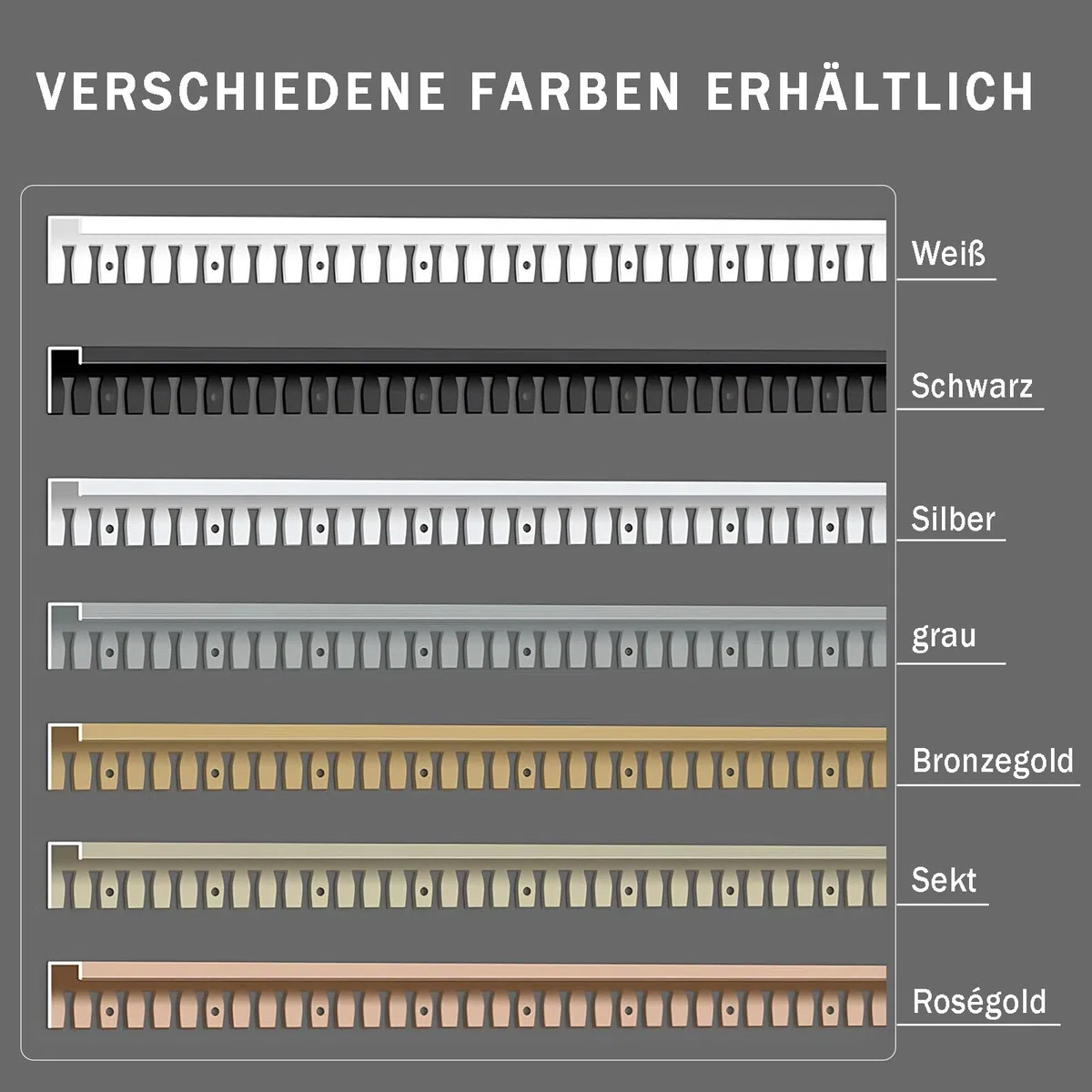 Set Di 2 Profili Terminali Per Scale Pieghevoli Da 135cm - Profilo Di Transizione C In Alluminio Anodizzato Per Sicurezza, Antiscivolo, Resistenza E Stile Per Interni Ed Esterni(Weiß,Hoch: 5.5