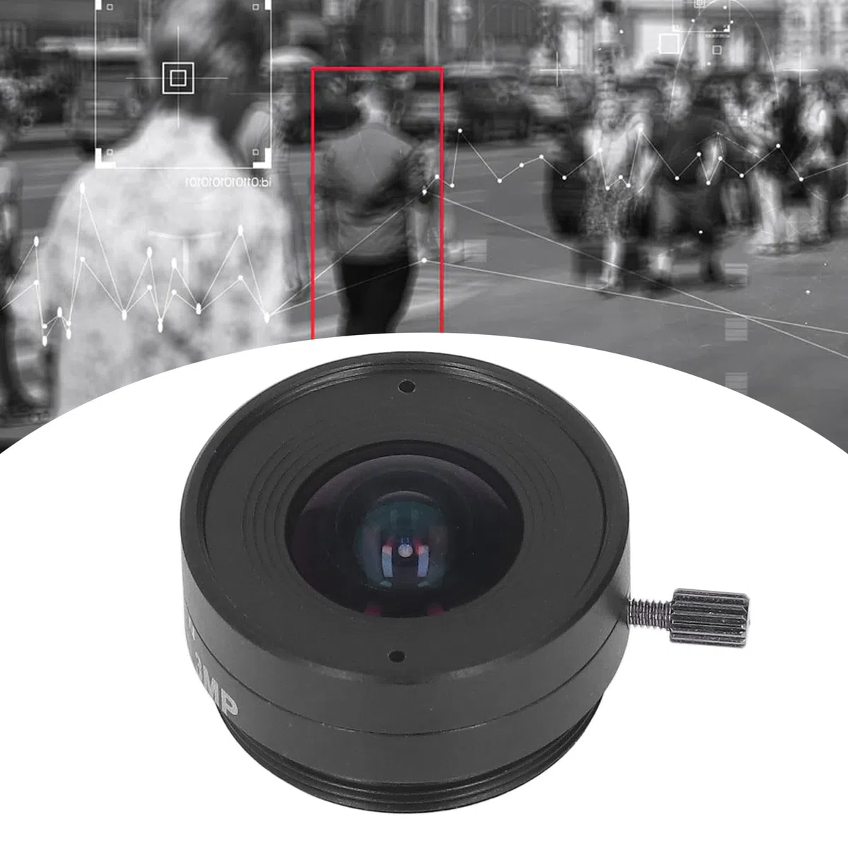 Obiettivo con Attacco CS da 2,1 Mm E P, Obiettivo Per Telecamera CCTV Grandangolare, Obiettivo con Qualità Dell'immagine Chiara Per Telecamere di Sicurezza Domestica
