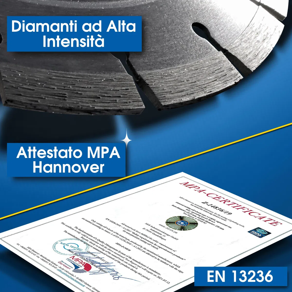 S&R 2 Dischi Diamantati Smerigliatrice 230 x 22,2 mm Standard Universale. Set di 2 Dischi per Cemento Calcestruzzo Pietra, Mattoni Terracotta Saldato al laser. Taglio a secco (230 x 22,2 mm)