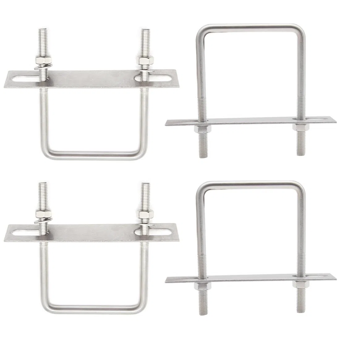 Set di 4 viti a U M8, 75 x 110 mm, staffa a U in acciaio inox 304, per il fissaggio di tubi, veicoli, navi, ponti, tunnel (U/M8-75 x 110 mm)