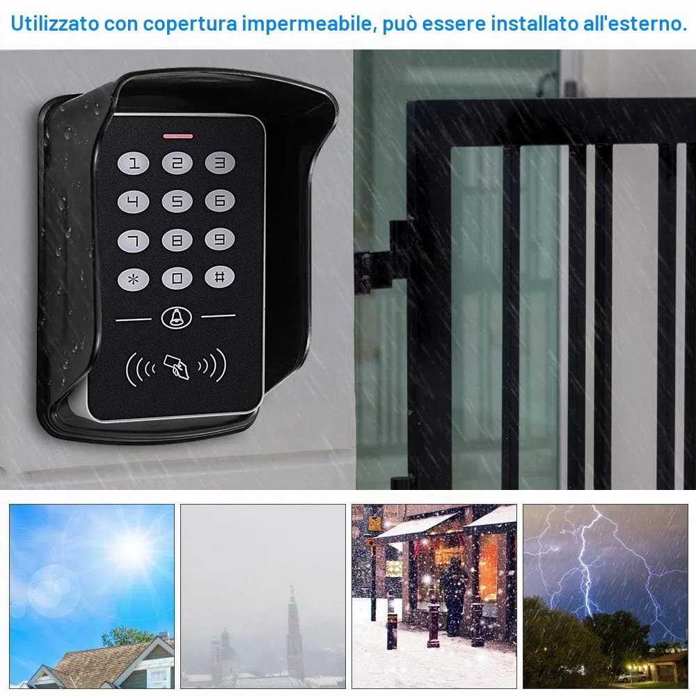 FST 125KHz RFID Tastiera Per Controllo Accessi Copertura Impermeabile Lettore Controller di Accesso Esterno + 10 pz EM4100 Portachiavi per la Casa