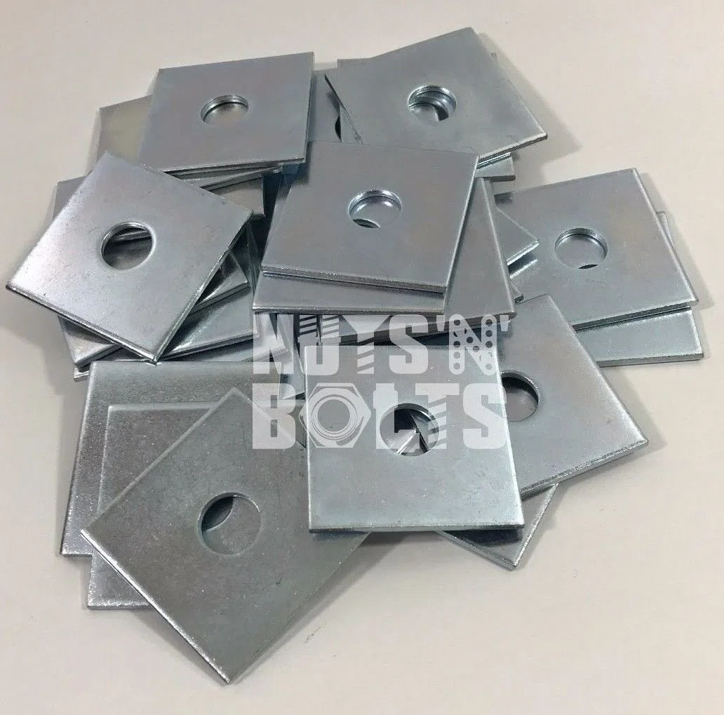 M10 x 50 x 50 x 3 spessore piastra quadrata rondelle zincato – Confezione da 20
