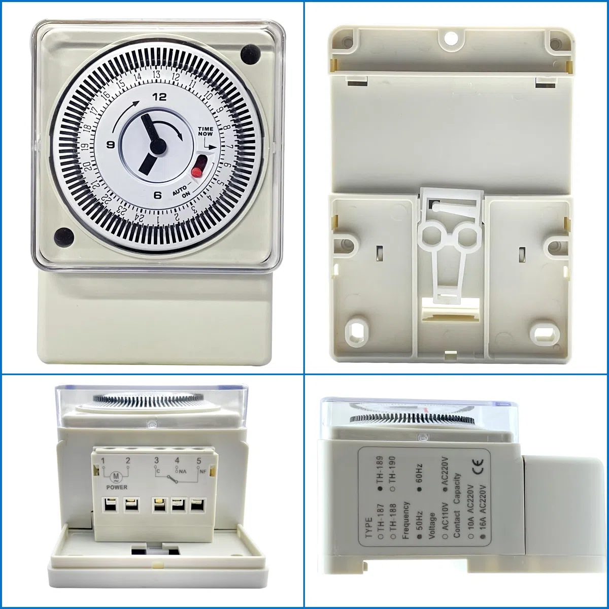 Transplant Timer Meccanico, 220-240V, 16A, 24 Ore, Analogico a Segmento per Luci, Riscaldatori, Piscine e Altri Elettrodomestici