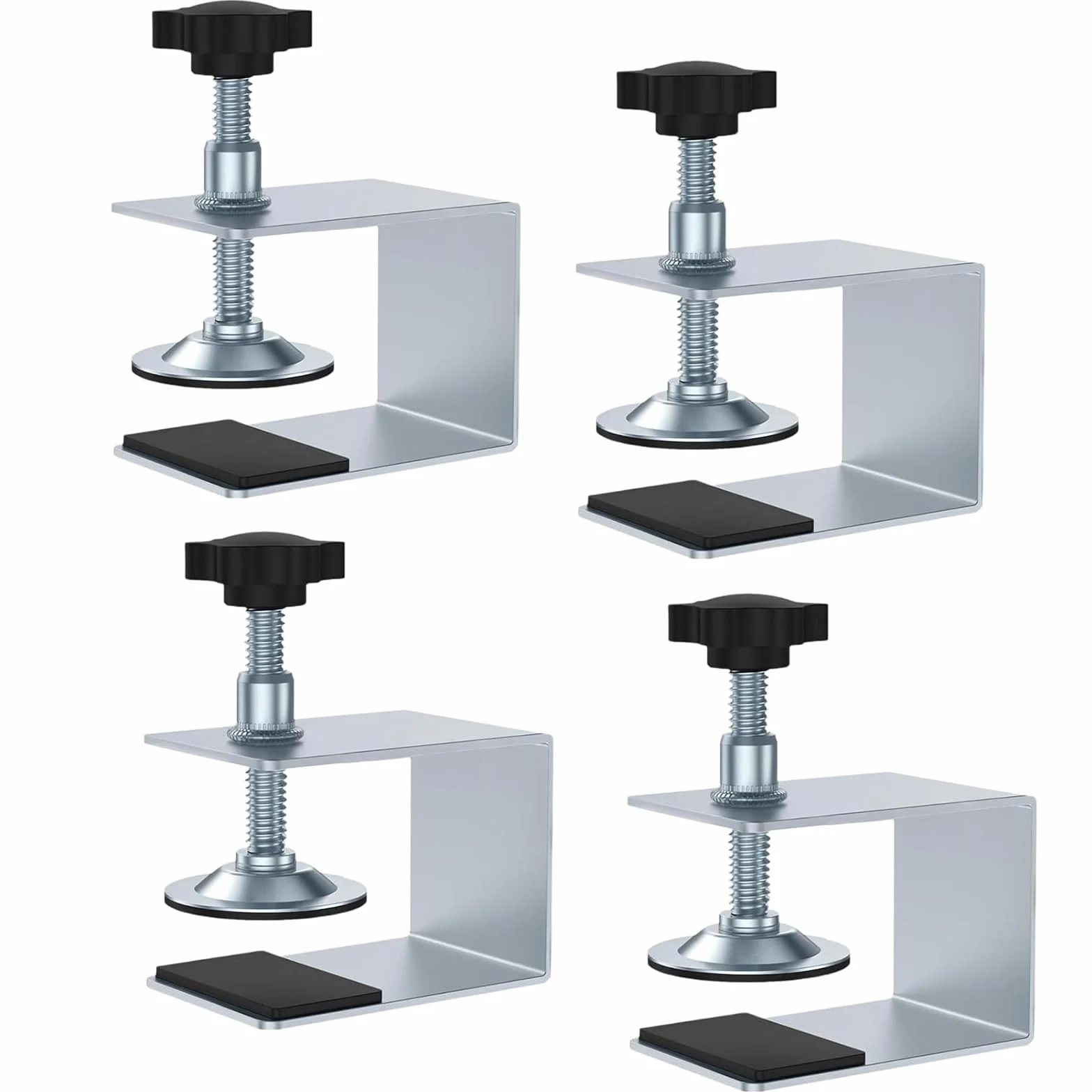 4 morsetti a C, morsetti a vite in acciaio inox, morsetto da tavolo regolabile con cuscinetto antiscivolo, piccoli morsetti a vite per cassetti, per fai da te, aiuto per armadio (dimensioni secondo