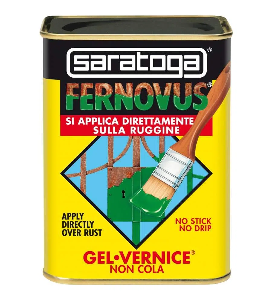 SARATOGA Vernice - Gel Antiruggine Pronta All'Uso Senza Bisogno di Trattamenti Preliminari, Grigio Forgia Metallizzato, Latta da 750 ml