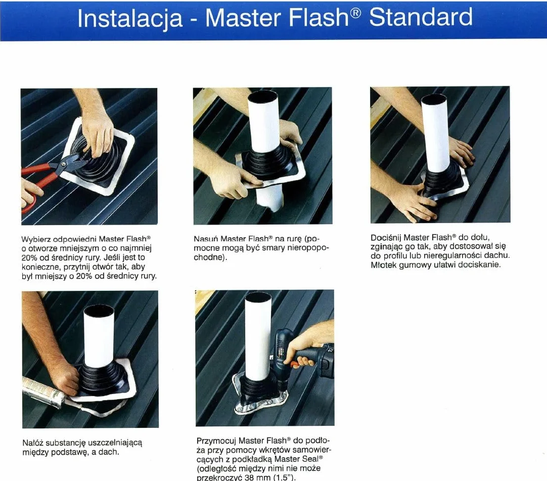 Passaggio del tetto flessibile guarnizione EPDM protezione canna fumaria cavi cavi pannelli kit di montaggio completo MASTER FLASH Standard 2 (22-152 mm) (SQ201BA-SET)