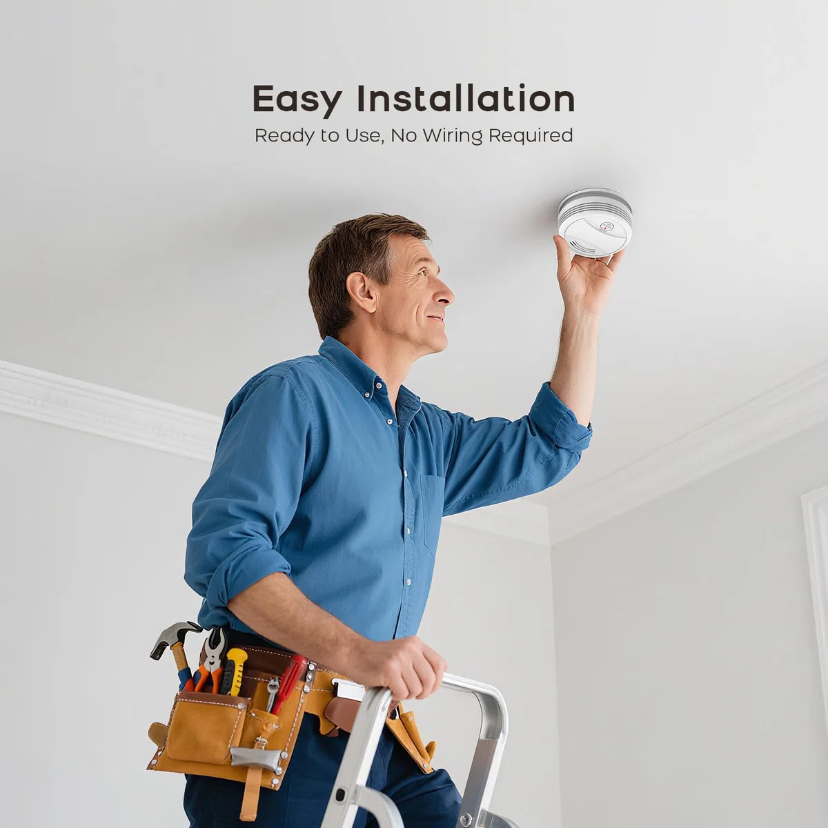 PGST Rilevatore di fumo WiFi Rilevatore di incendio wireless intelligente tramite app EN 14604 Allarme di prova per avviso incendio 1 pezzo
