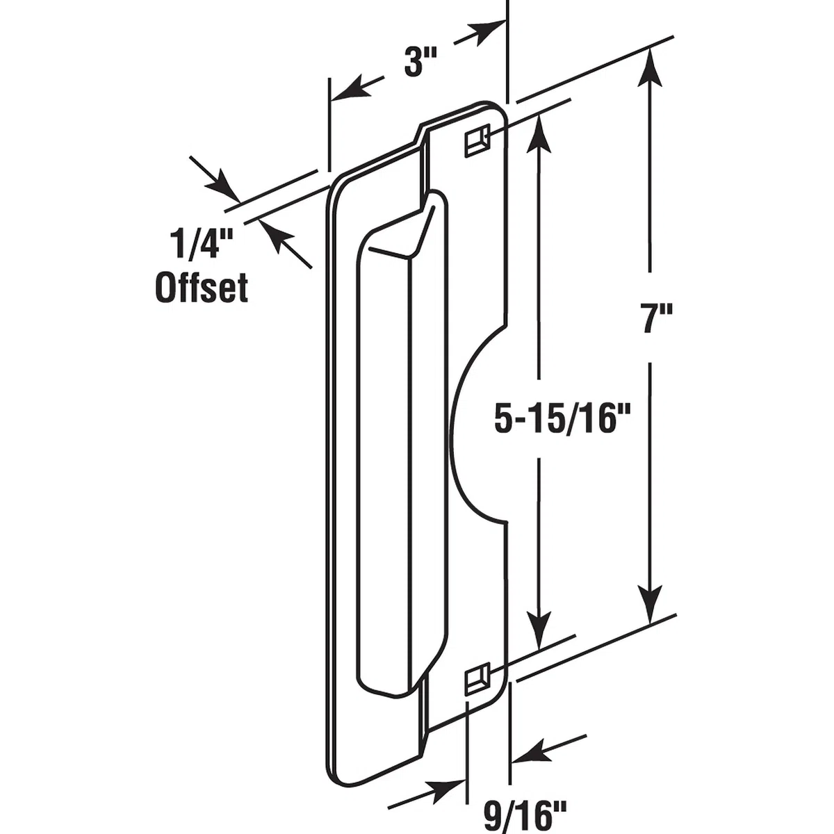 PRIME-LINE U 9496 Protezione del fermo, Acciaio inox, 3 in. x 7 in