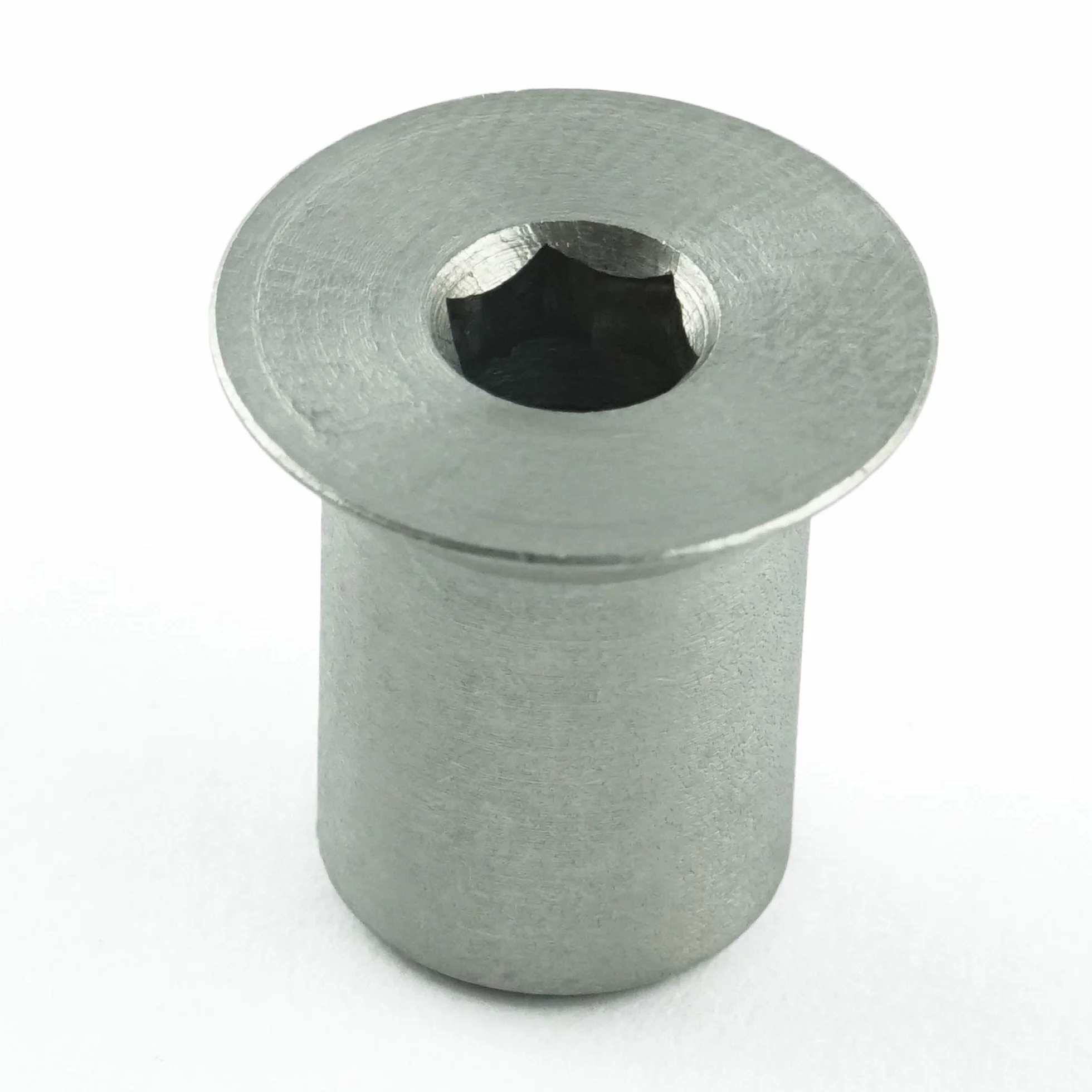Dadi a manicotto M5 x 15 mm con testa svasata e esagono incassato (10 pezzi) – Acciaio inox A1 1.4305 – inossidabile