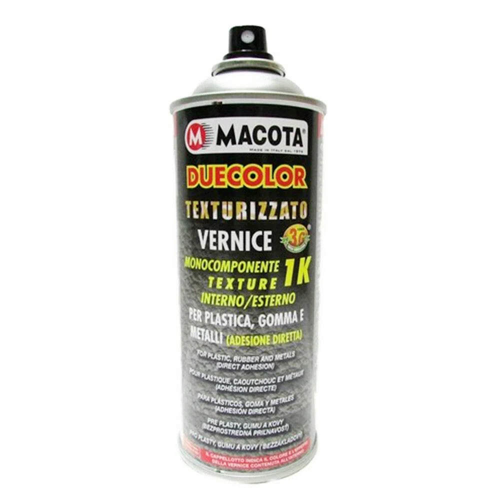 Macota 1210084 Vernice Spray per Plastica e Gomma Testurizzato, Nero, 400 ml