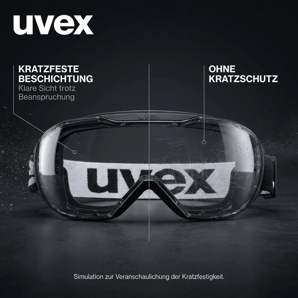 Uvex Megasonic occhialoni per occhiali da vista - Antiappannamento e antigraffi