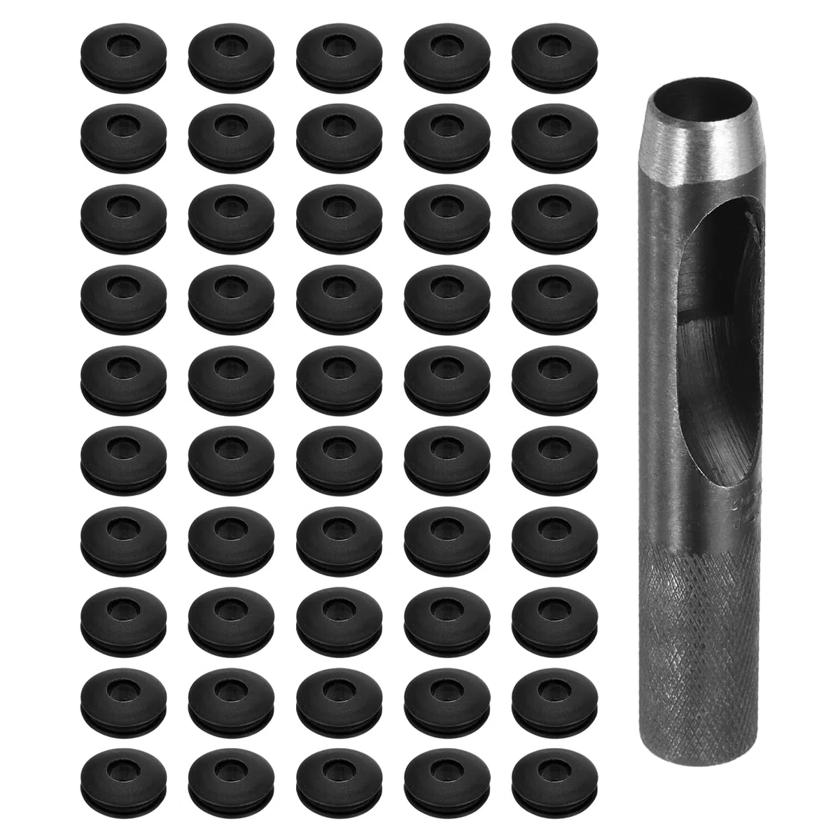 QUARKZMAN Occhielli in Plastica Multiuso 51Pz, Set Occhielli, 12mm Occhielli Plastica Generic Occhielli Per Teloni Rondelle Occhielli Plastica Antiruggine per Teloni per Camion, Nero