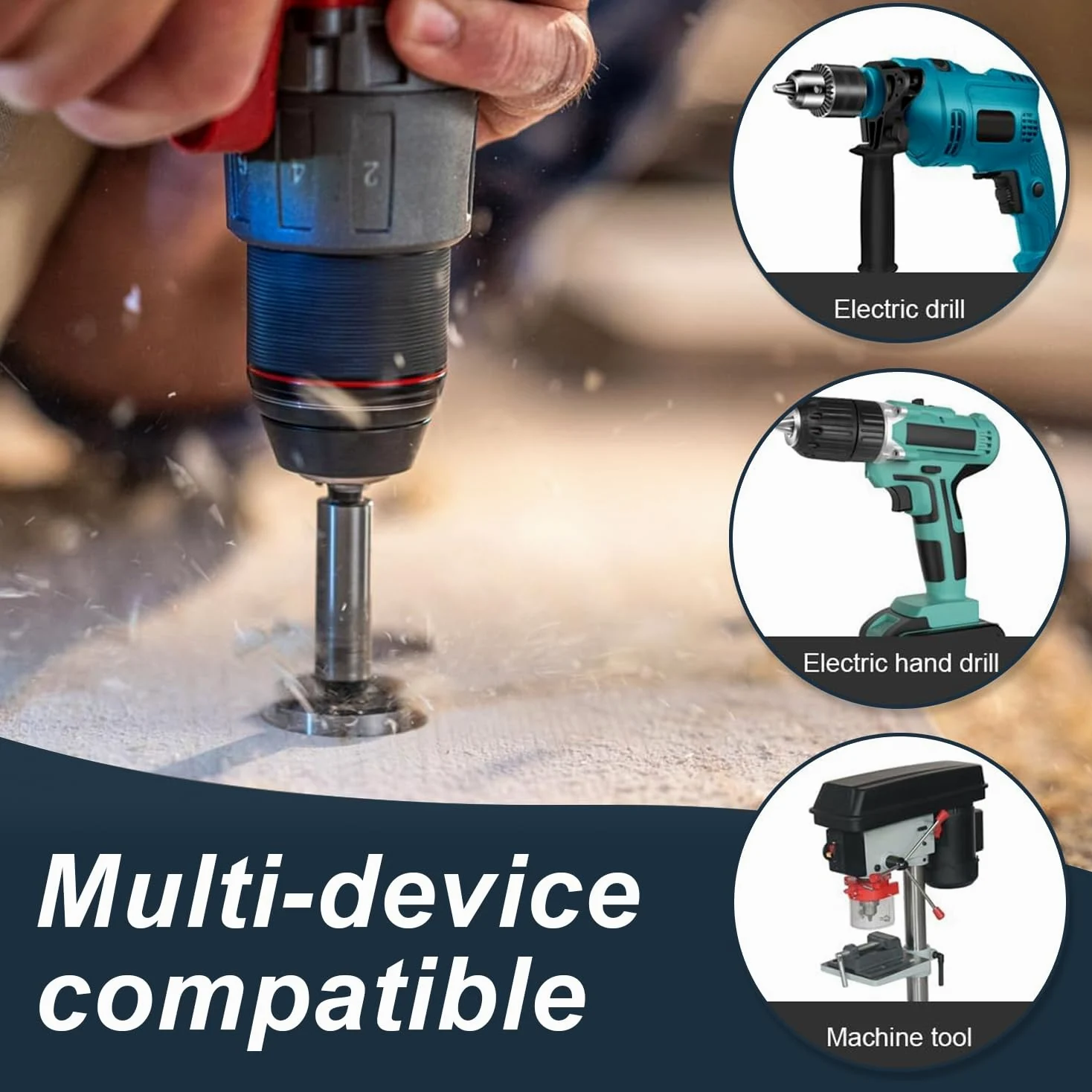 Set Punte Forstner per Legno 5 Pezzi 15/20/25/30/35 mm con Scatola in Legno – Punta Trapano per Fori Fondo Piatto – Punte per Cerniere Mobili, MDF, Compensato – Utensili Falegnameria DIY