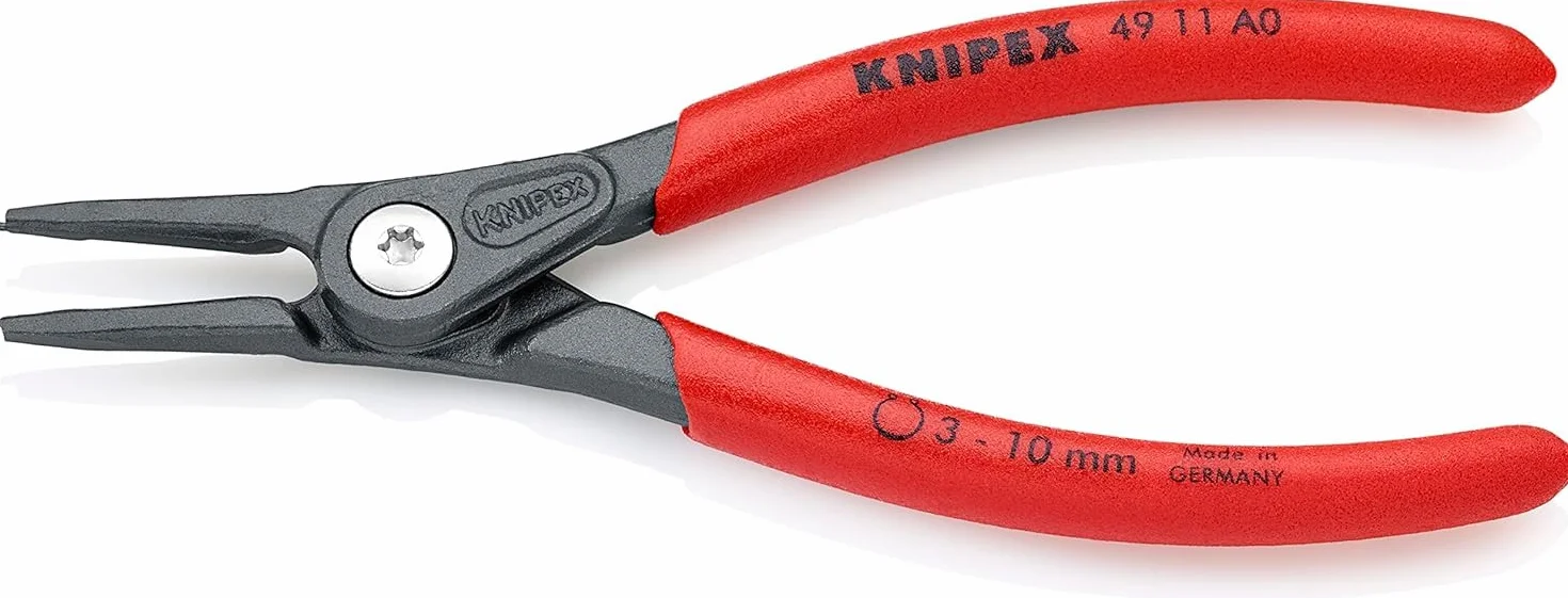 KNIPEX Pinza di precisione per anelli di sicurezza per anelli di sicurezza esterni su alberi in confezione Self-service bonderizzata, 49 11 A0 SB