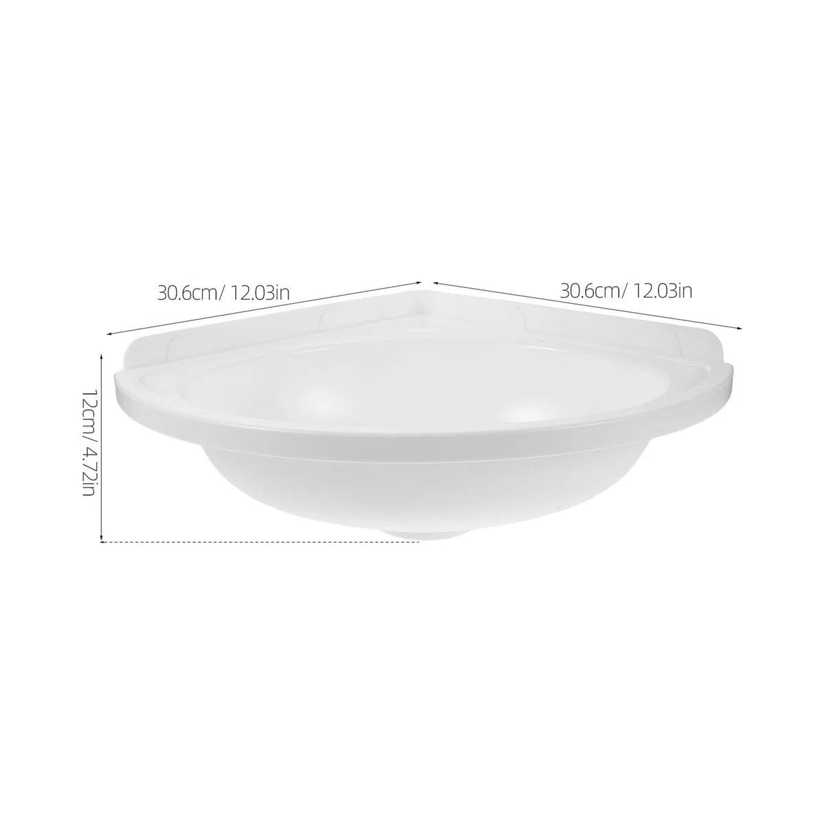 Yardenfun Lavandino Angolare Bianco da Muro in Plastica Leggero con Flusso D'acqua Regolare, Lavabo Triangolare Moderno per Spazi Esterni e Bagno Compatto