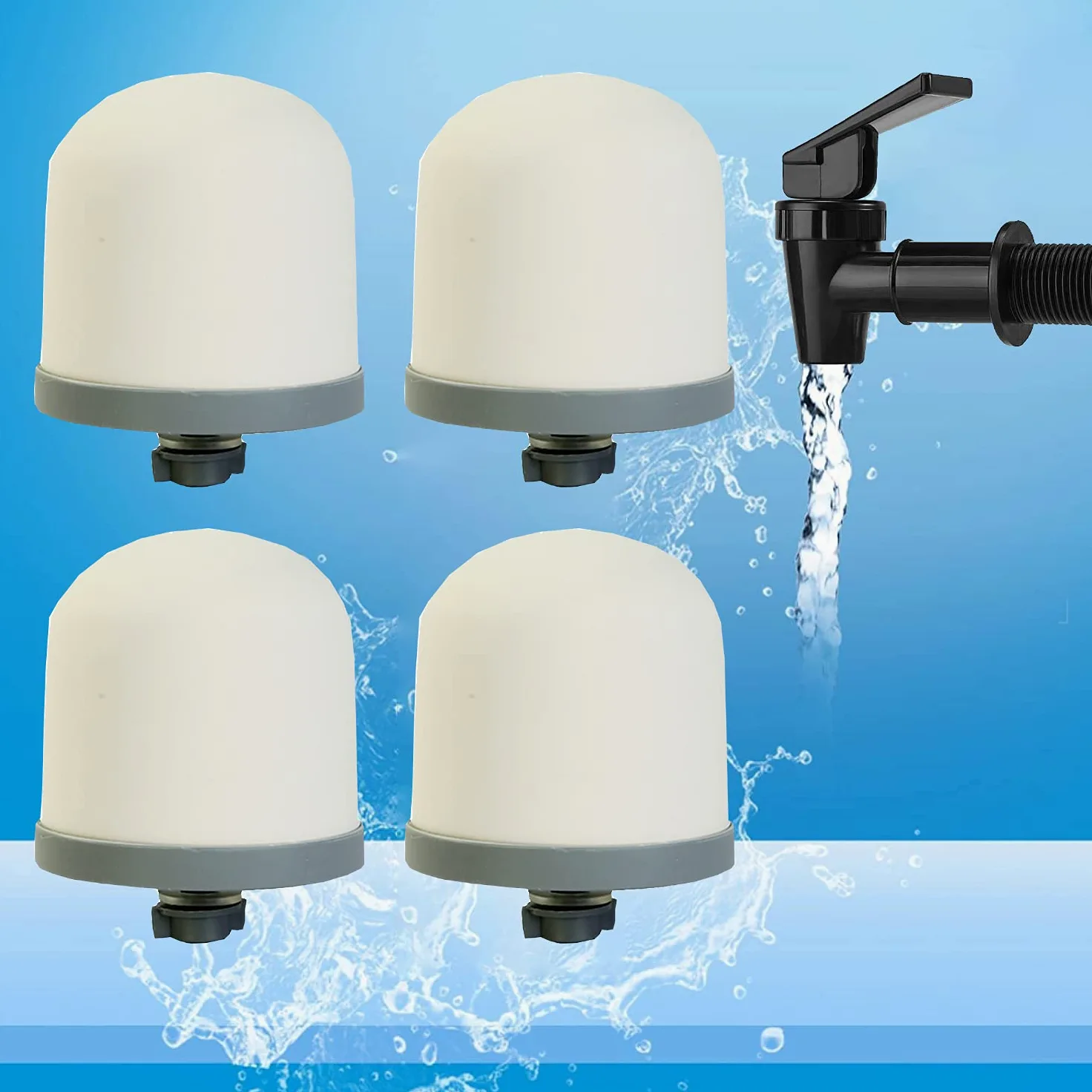 Huining - Filtro dell'acqua a cupola in ceramica, pre-filtrazione Zen, filtro di ricambio da 0,15 a 0,5 micron, per sistema di filtrazione a secchio d'acqua domestico 2PCS (filter 2pcs)