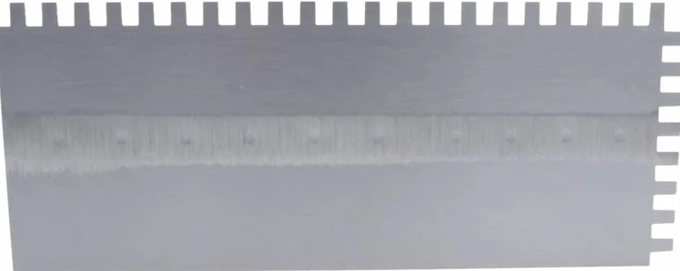 Frattazzo dentato Marshalltown, tacca:SQ-6x10x6 mm con impugnatura DuraSoft, in acciaio, per piastrellisti, dimensioni: 279x114 mm