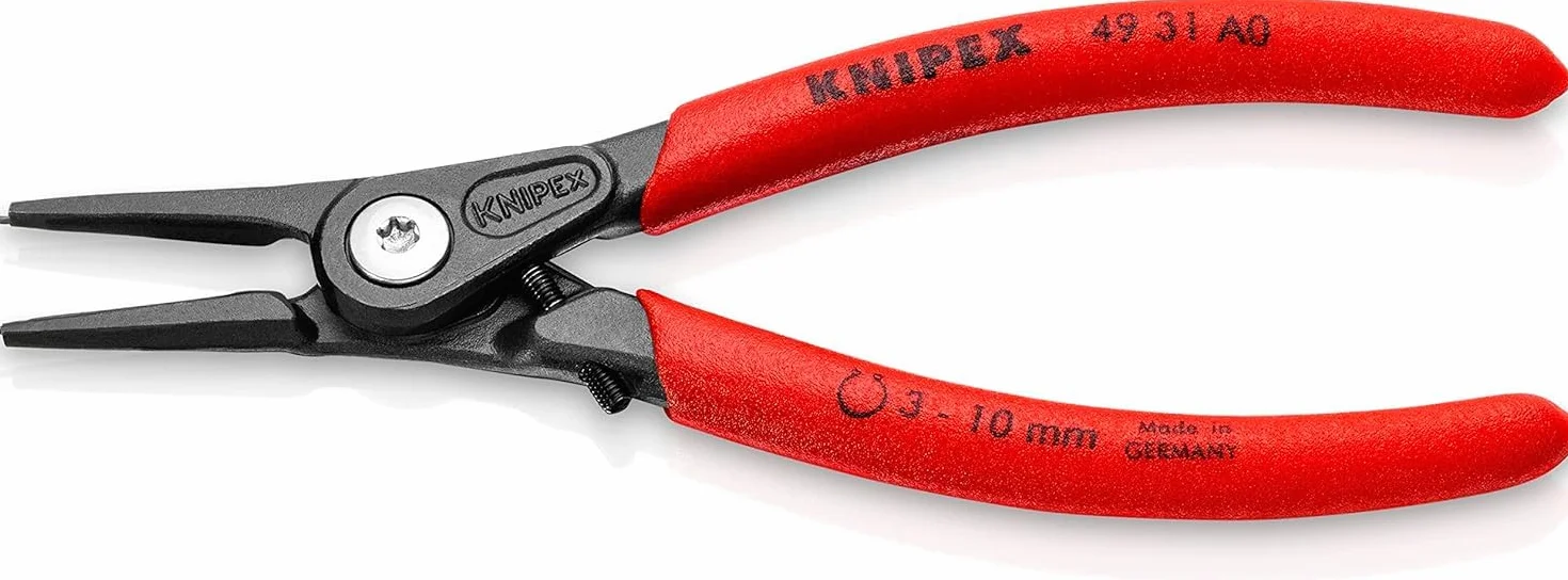 KNIPEX Pinza di precisione per anelli di sicurezza per anelli di sicurezza esterni su alberi con meccanismo di limitazione, 49 31 A0
