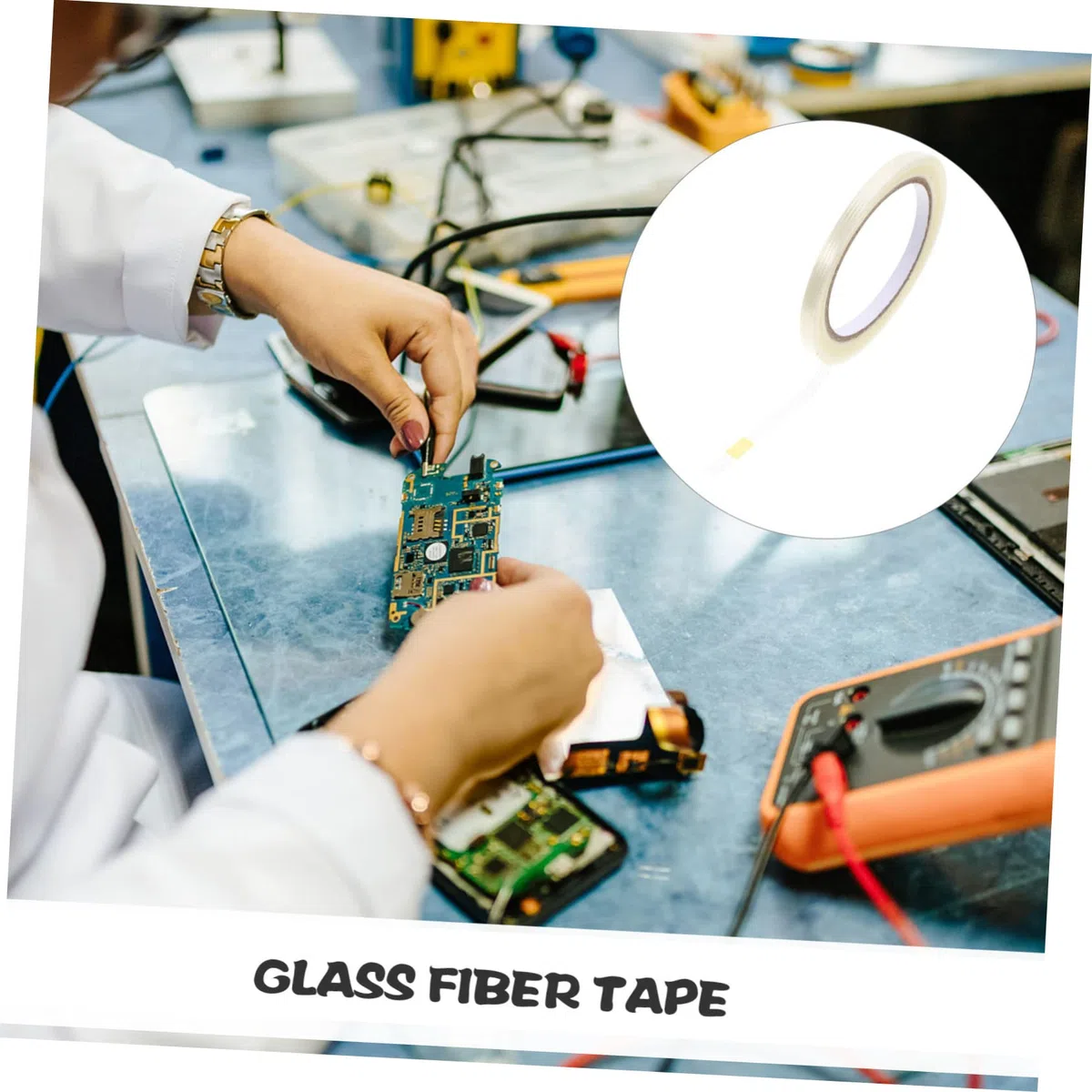 Gatuida Nastro Adesivo Trasparente Professionale in Fibra Di Vetro 1 Cm, Resistente All’usura e All’umidità, Confezione Da 6 Pezzi Da 25 m Per Imballaggi e Rinforzi Industriali