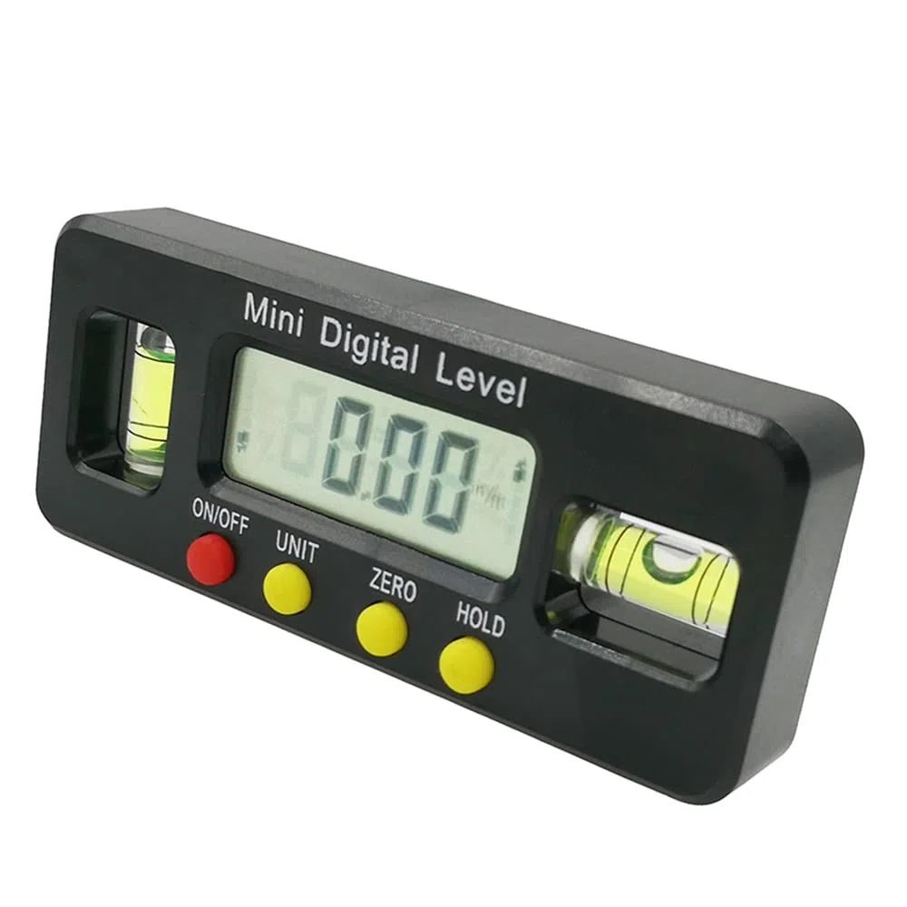 Mini goniometro digitale di precisione a 360 gradi Digital Level Box strumento magnetico di misurazione dell'angolo inferiore con doppia bolla orizzontale verticale scatola di livello digitale (nero)