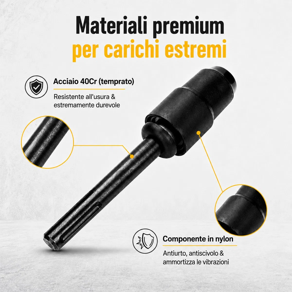 Adattatore SDS Max su SDS Plus per martello perforatore, adattatore per l'uso di punte per calcestruzzo o scalpello, adattatore SDS Max SDS Plus per attacco mandrino trapano trapano a percussione