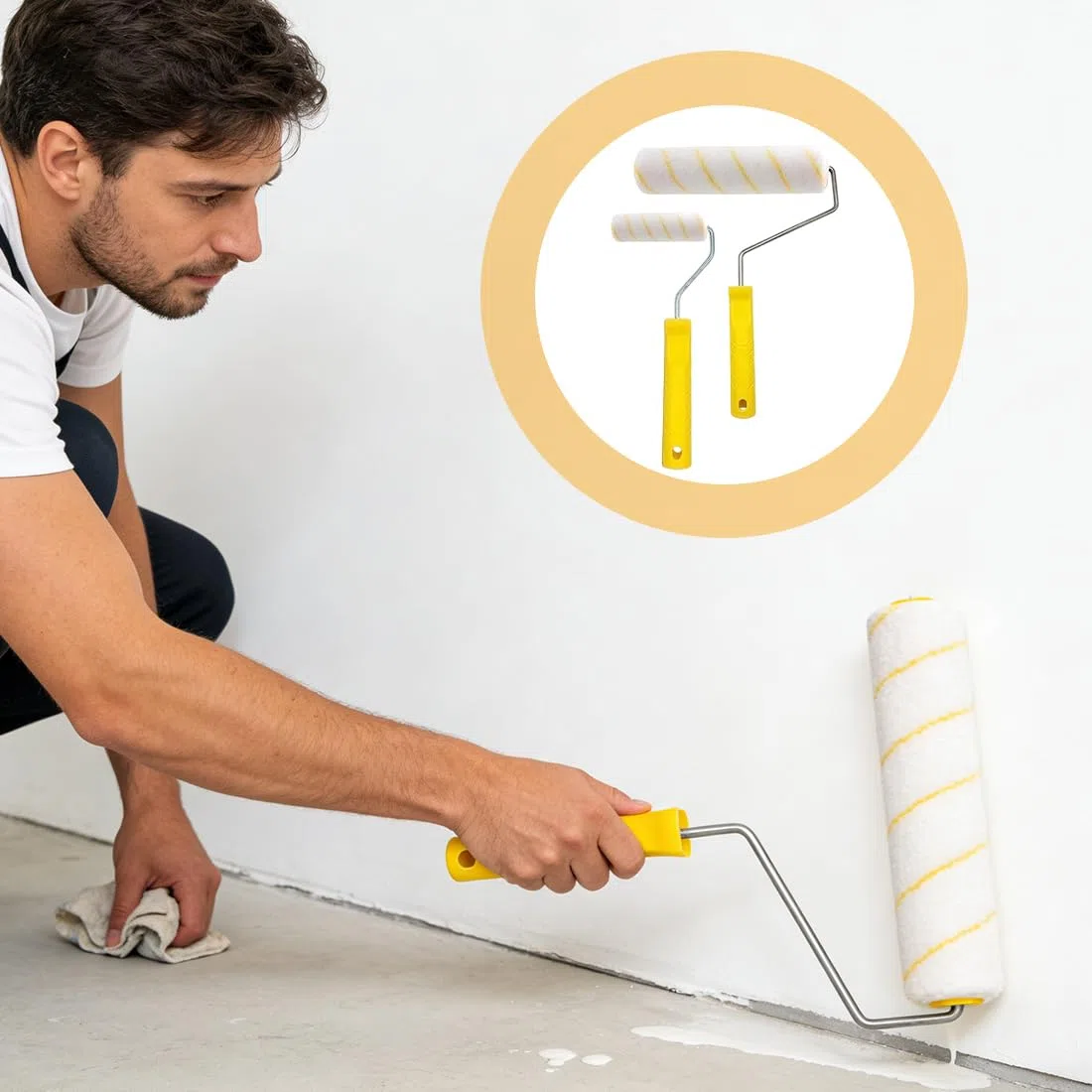 18 pezzi Rullo per Vernice Rulli per pittura Set, Rullo per Pittura Allungabile, Rullo per Vernice per Pittura Murali Set Professionale con Asta Telescopica 30-120 cm, er Pitture per Pareti e Facciate
