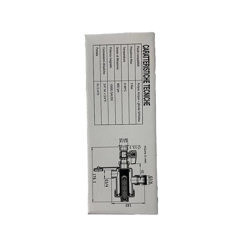 Defangatore Magnetico Sotto Caldaia Plastica Compatto Completo Valvola Raccordo Chiave Protezione Caldaie