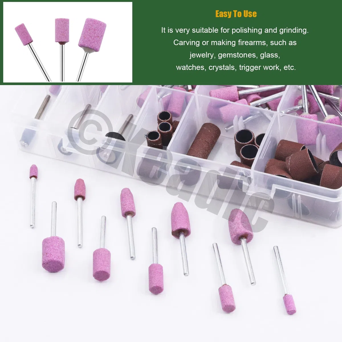 Keadic Il set di 136 ruote per lucidatura contiene manicotti abrasivi in ossido di alluminio e punta da trapano abrasiva con gambo da 1/8", accessori per utensili rotanti per metallo, plastica, legno