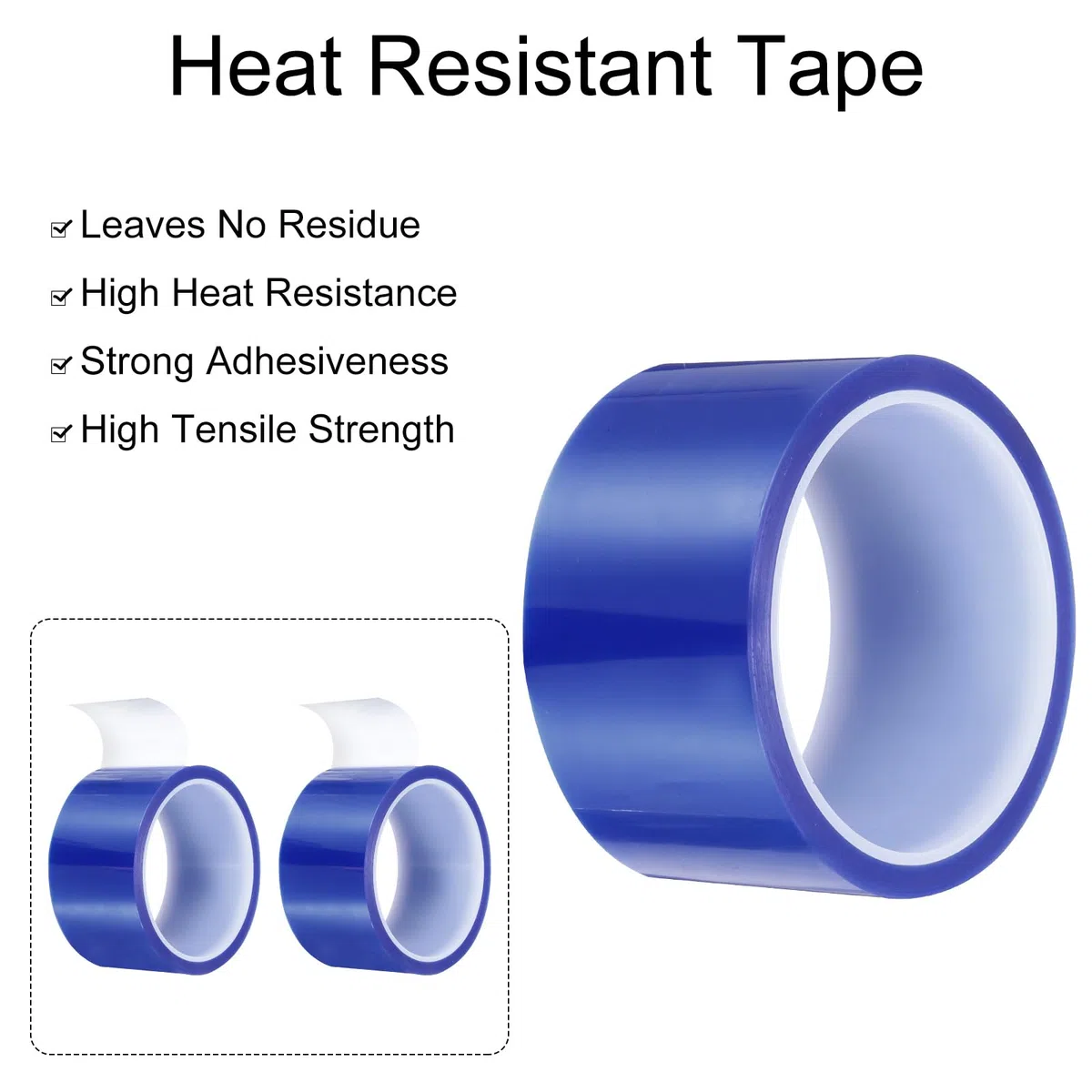 uxcell Nastro termico blu, 1 rotolo da 50 mm x 33 m, resistente alle alte temperature, per sublimazione, stampa in vinile a caldo, trasferimento di calore, circuito, nessun residuo