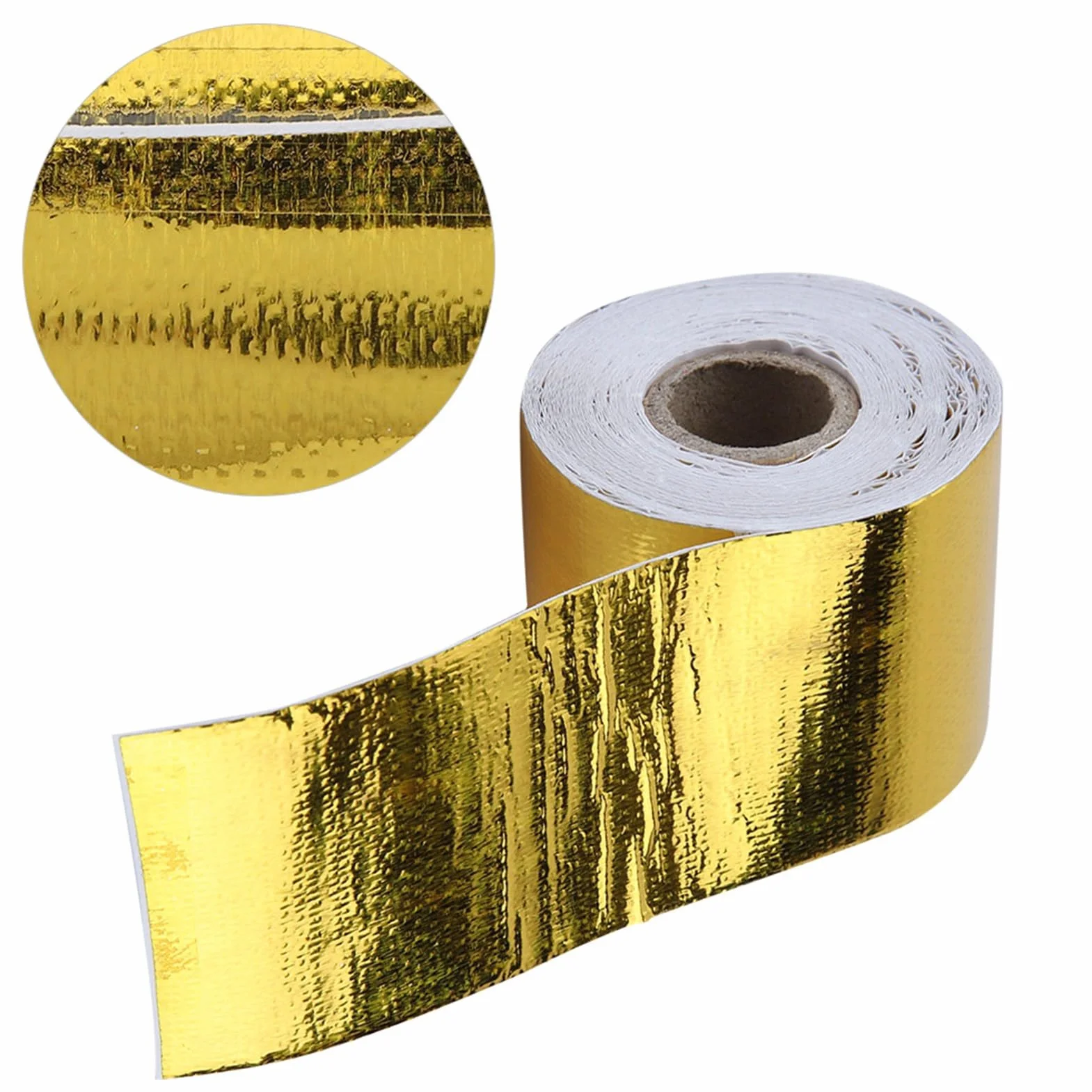 Nastro adesivo, 1 rotolo d'oro Nastro adesivo di alluminio per auto Nastro adesivo riflettente per scaldare lo schermo (10M*5Cm)