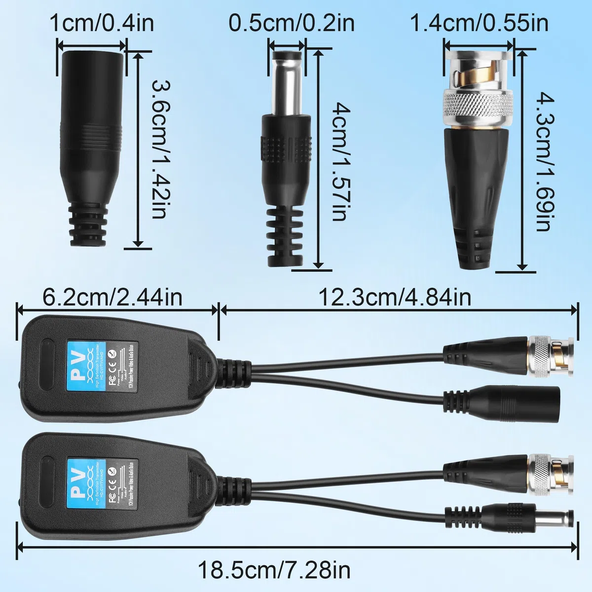 Balùn di Video RJ45 a BNC Trasmettitore AHD/CVI/TVI/CVBS 1080P per Telecamere di Sicurezza CCTV 720P/960P/1080P Sistema di Sorveglianza DVR 4 Coppie