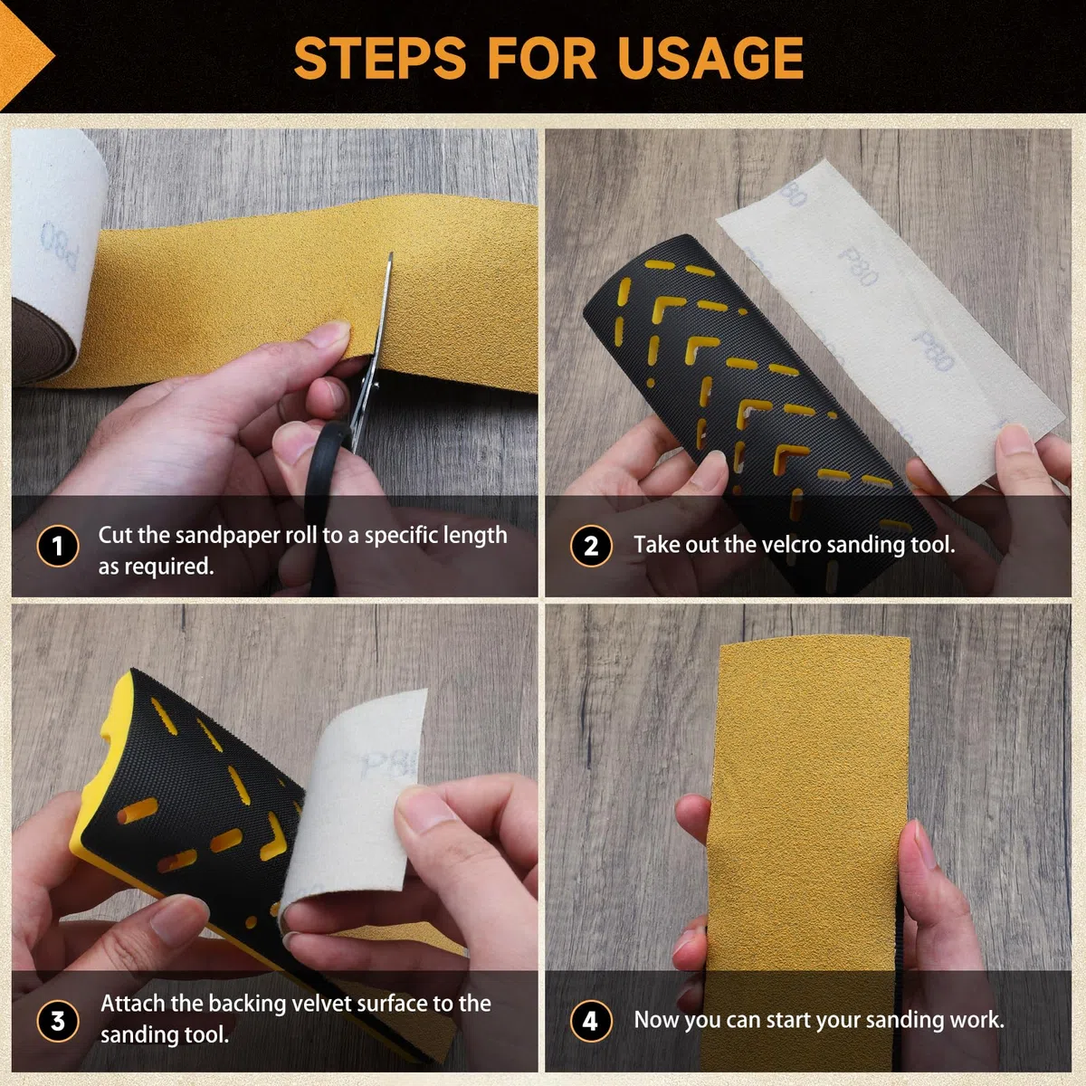 12 m x 70mm Rotoli di carta vetrata, Base tessile rotolo di carta vetrata rettangolare strappata a mano, per la rimozione di rivestimenti, levigatura auto, grana 800