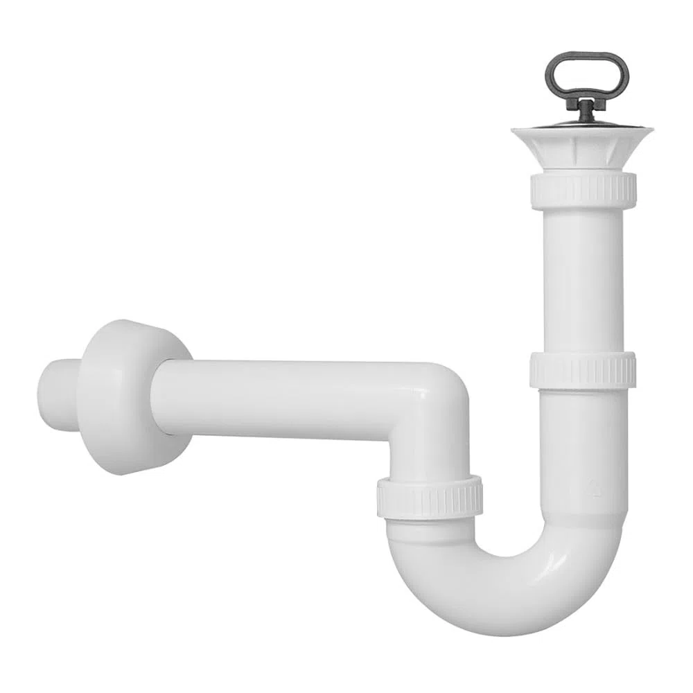 Schläfer 4618105 | Kit di Scarico con Sifone per Lavello Universale G 1 1/2 e Piletta con Tappo per Lavabo, Lavatoio, Lavanderia, Raccordo Tubo Scarico a parete da 40mm