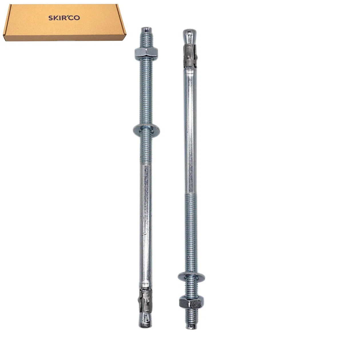 SKIR'CO Tasselli a cuneo zincati M8 x 250 mm, tasselli in metallo, bulloni di ancoraggio, bulloni di espansione per muratura e calcestruzzo (6 pezzi)