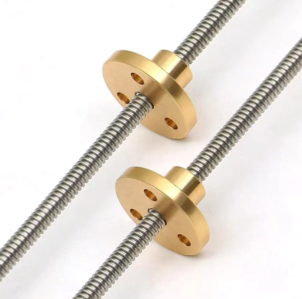 Perni a barra completamente filettati, filettatura della vite di comando, filettatura della vite di comando T4, passo 4 mm, passo 1 mm, lunghezza 100~650 mm con dado in ottone, barra trapezoidale for