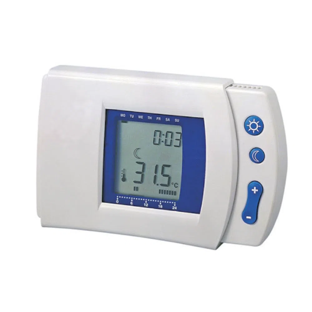 Cronotermostato digitale da parete, programmazione settimanale, 7 programmi, facile da programmare, funzione vacanze e energy saving, doppia alimentazione, batteria e 230V, 2 fili, termostato caldaia