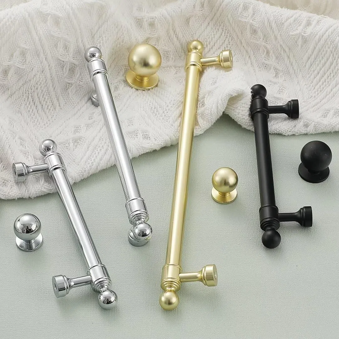 Set di 4 maniglie e tiranti per porte della cucina, in lega di alluminio, maniglie per armadietti, pomelli per mobili da bagno, cromati, maniglie per cassetti e mobili, decorazione per la casa