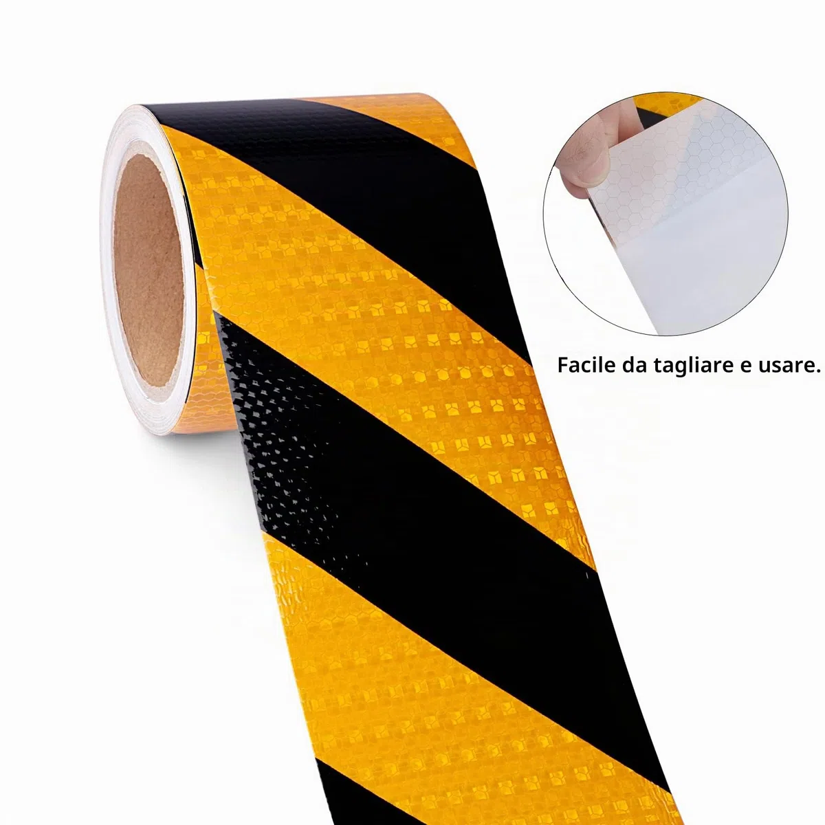Nastro riflettente giallo e nero 10,2 cm x 33ft impermeabile nastro adesivo adesivo di sicurezza nastro di avvertimento evidente per veicoli, auto, rimorchi, esterni