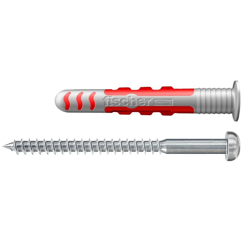 Fischer DuoSeal 8 x 48 Tasselli Sigillanti con Vite Inox A2 per Ambienti Umidi, Piastrelle, Box Doccia, Bagno, Saliscendi, 557728